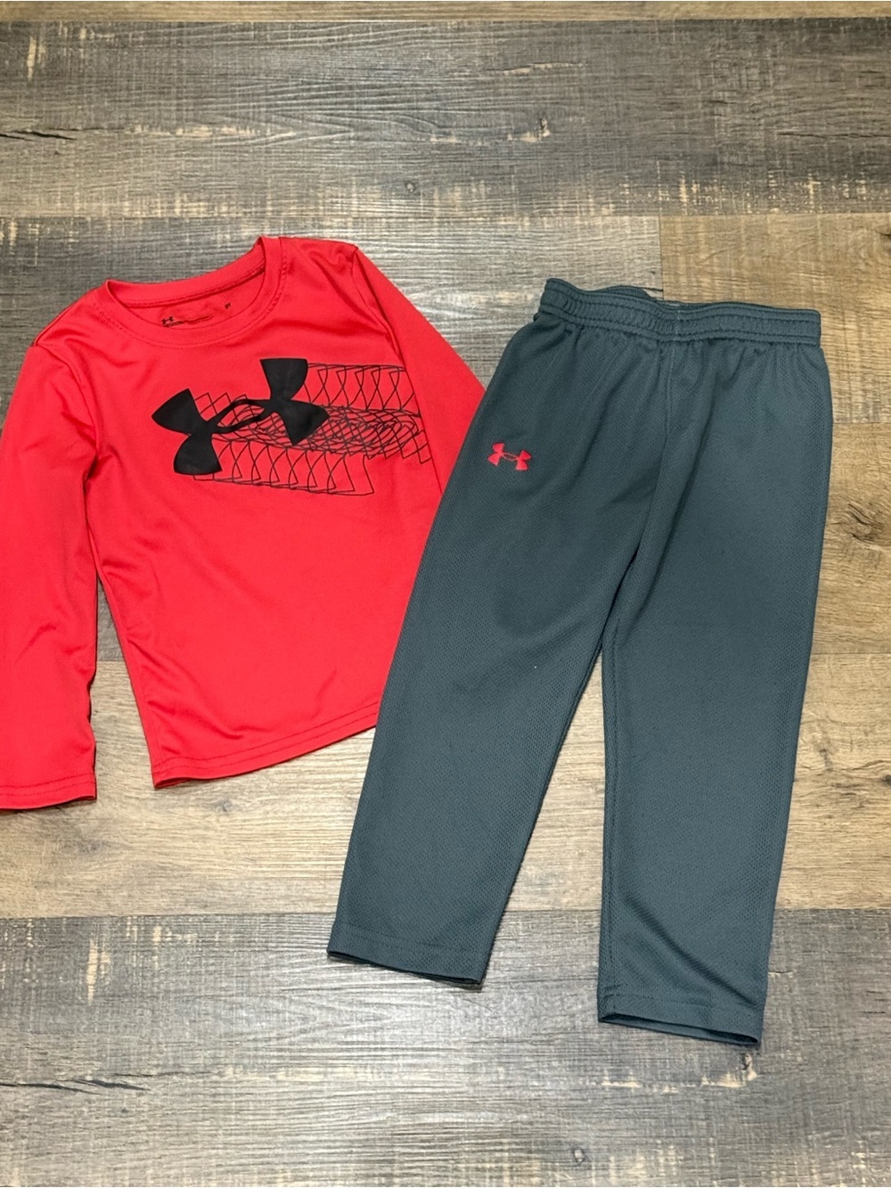Under Armour Boys Red & Gray‎ Active Set - Logo Top and Pants